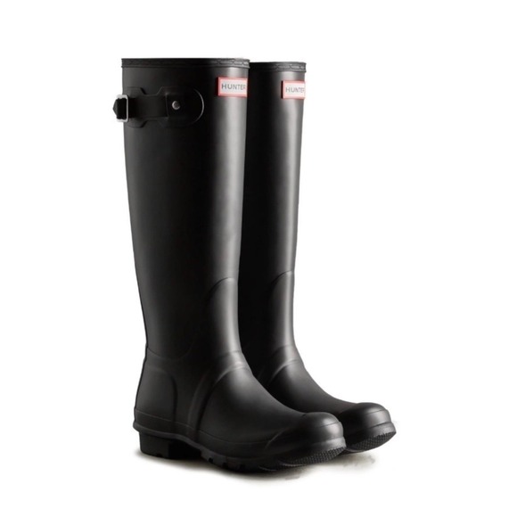 Hunter Shoes - Hunter‎ Womens Original Tall Rain Boots Black Matte Rubber WFT1000RMA Size 8